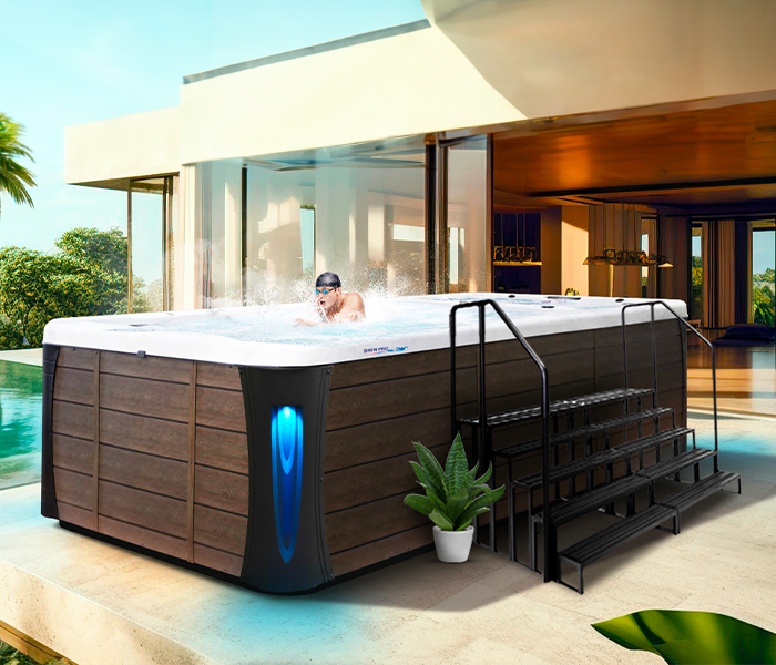 Calspas hot tub being used in a family setting - Dear Born Heights