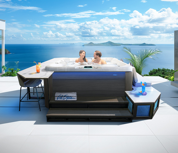 Calspas hot tub being used in a family setting - Dear Born Heights